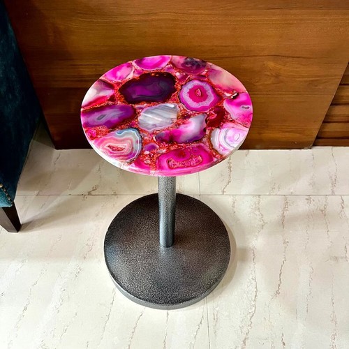 Pink agate corner side - pink,